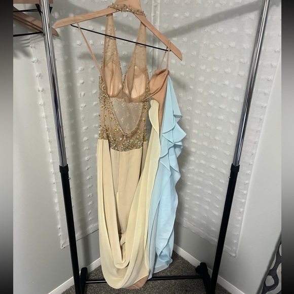 Vintage sheer beaded halter gown ✨ - Picture 11 of 13